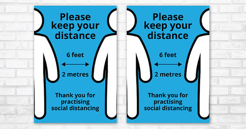 "Please Keep Your Distance - Social Distancing Poster" by CartridgePeopleUK is licensed under CC BY 2.0