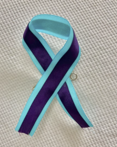 Suicide awareness month honored with blue and purple mental health ribbons