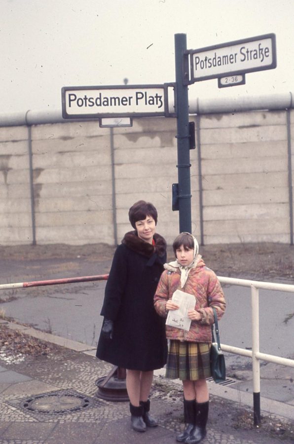 Cynthia Sweatte, right, visiting East Berlin as a child with her parents. 