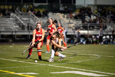 Katie Clarke in the varsity field hockey game against Fauquier High School on Nov. 3, 2022. Used with permission of  LoCoSports, photo taken by Derrick Jerry.