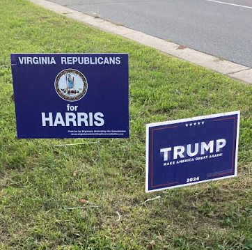 Campaign signs on Hirst Rd in Purcellville Oct. 23