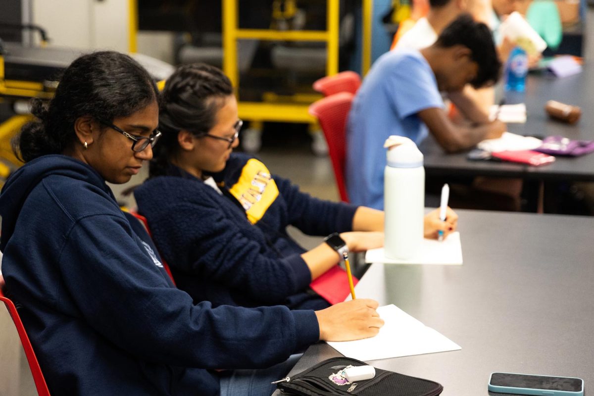 Students studying at the Governor's School for Medicine Health and Sciences at Radford University