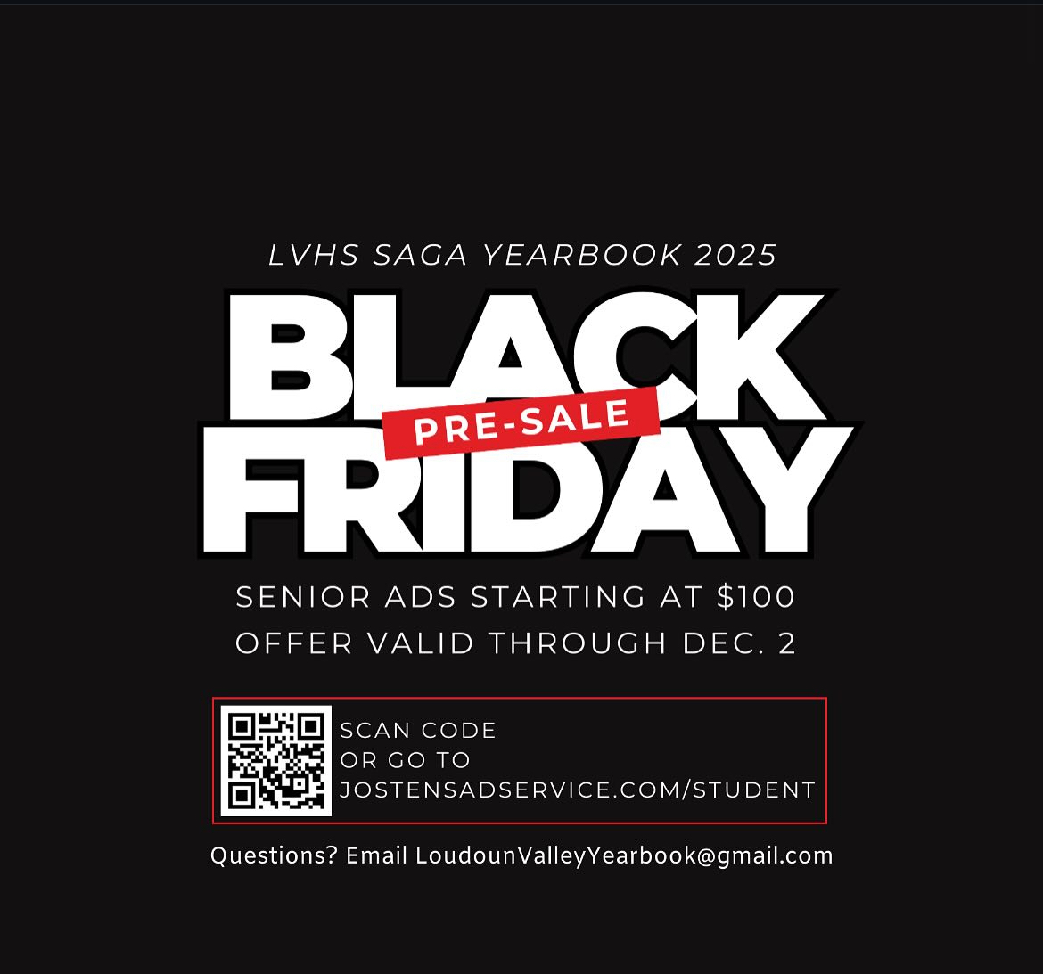 Yearbook's Black Friday Deal on Senior Ads