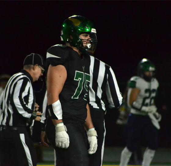 Saba walks over to offensive line during Nov. 7 2024 Valley vs. Woodgrove