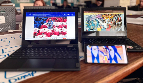 Three screens displaying highlights from the 2025, 2014 and 1993 Super Bowl halftime shows. 